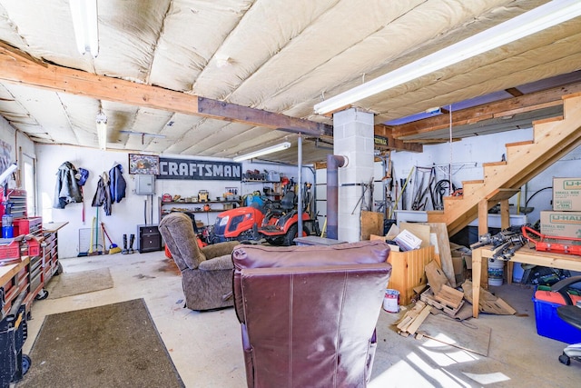 basement with stairway