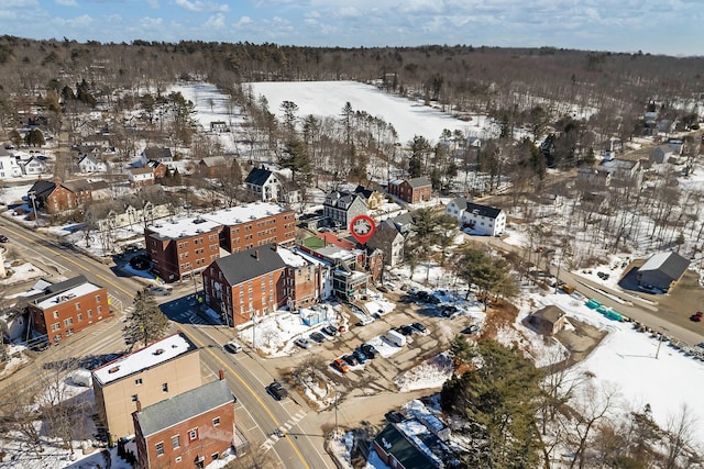 view of snowy aerial view