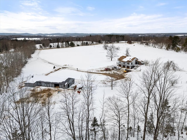 view of snowy aerial view