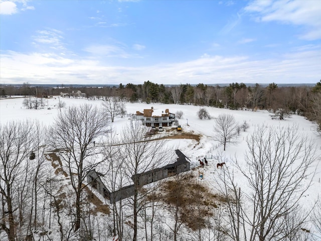 view of snowy aerial view