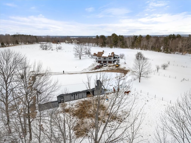 view of snowy aerial view