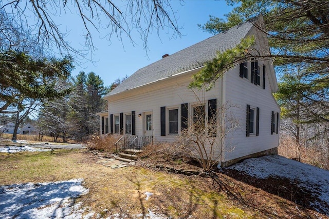 332 Back River Rd, Boothbay, ME 04537 - view of side of home with roof with shingles