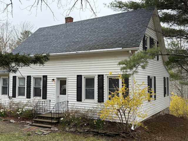 332 Back River Rd, Boothbay, ME 04537 - view of front of property with a chimney and a shingled roof