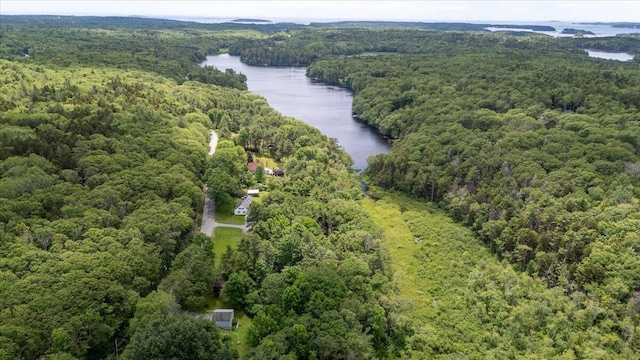 332 Back River Rd, Boothbay, ME 04537 - drone / aerial view of a forest and a nearby body of water