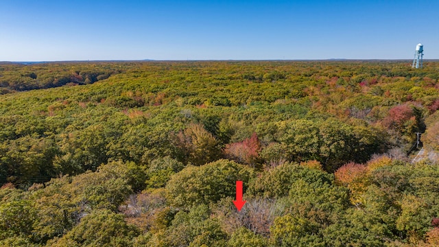 drone / aerial view with a forest view