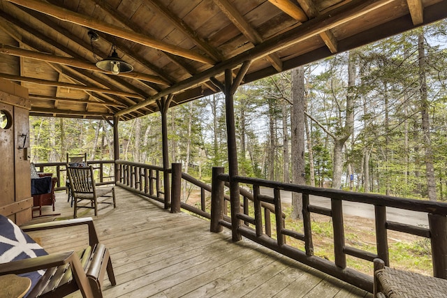 14 Crooked Pine Rd, Boothbay Harbor, ME 04538 - wooden terrace with view of scattered trees