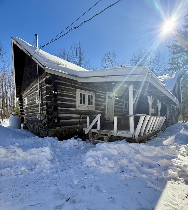 cabin with log siding