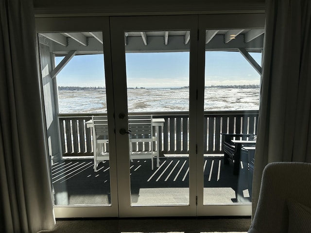 doorway to outside with french doors