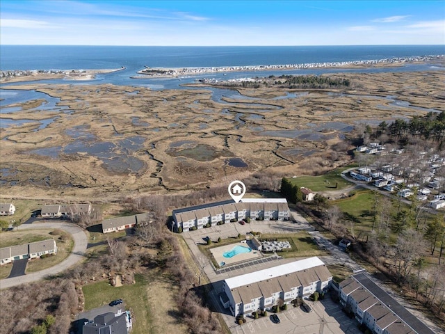 1801 Post Rd Unit 128, Wells, ME 04090 - drone / aerial view featuring a water view