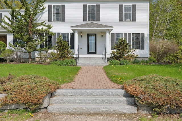 49 Megquier Rd, Gray, ME 04039 - view of front of house featuring a front lawn