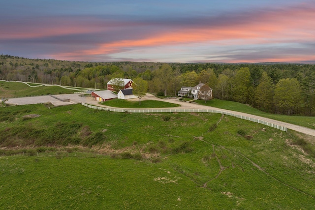 49 Megquier Rd, Gray, ME 04039 - aerial view at dusk of a forest view