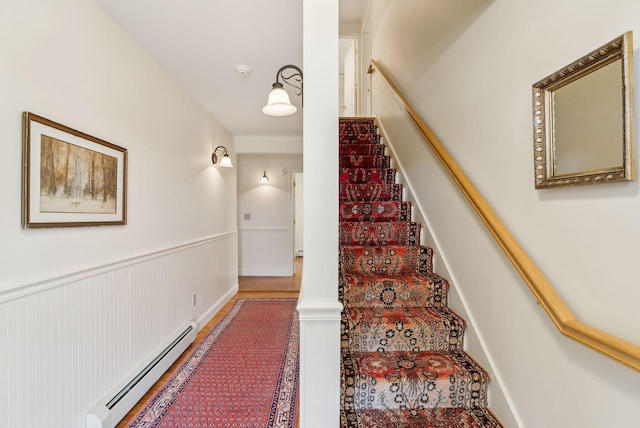 49 Megquier Rd, Gray, ME 04039 - stairway featuring a baseboard radiator
