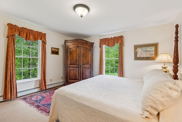 49 Megquier Rd, Gray, ME 04039 - bedroom with a baseboard radiator and carpet floors
