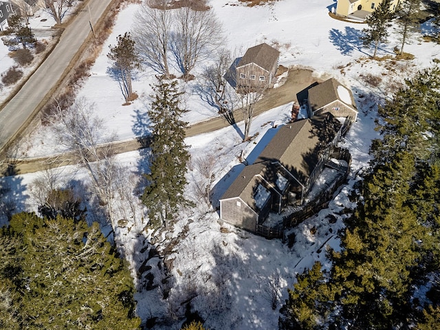 view of snowy aerial view