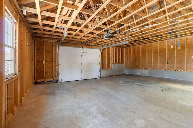 garage featuring a garage door opener