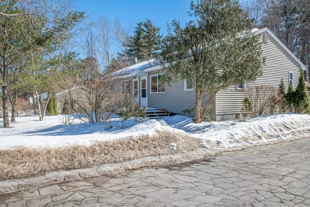 view of snowy exterior