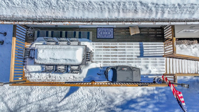 view of snowy aerial view