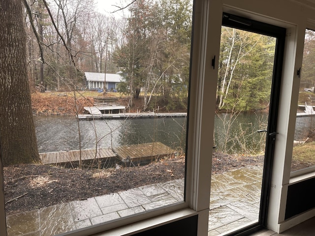 7 Birch Dr, Raymond, ME 04071 - doorway with a water view