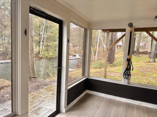 7 Birch Dr, Raymond, ME 04071 - unfurnished sunroom featuring wood finished floors and plenty of natural light