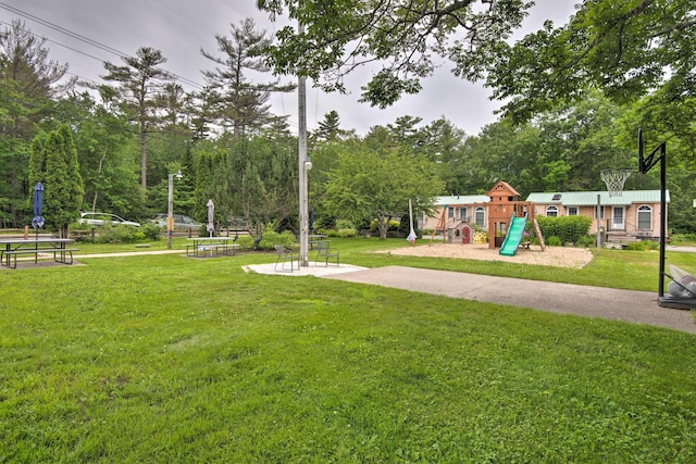 exterior space featuring playground community