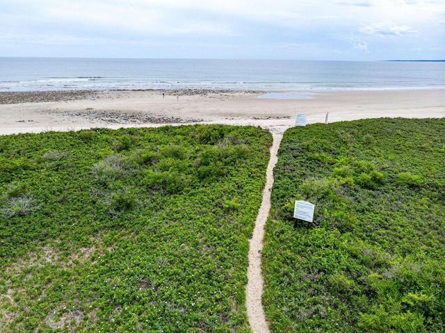 property view of water featuring a view of the beach