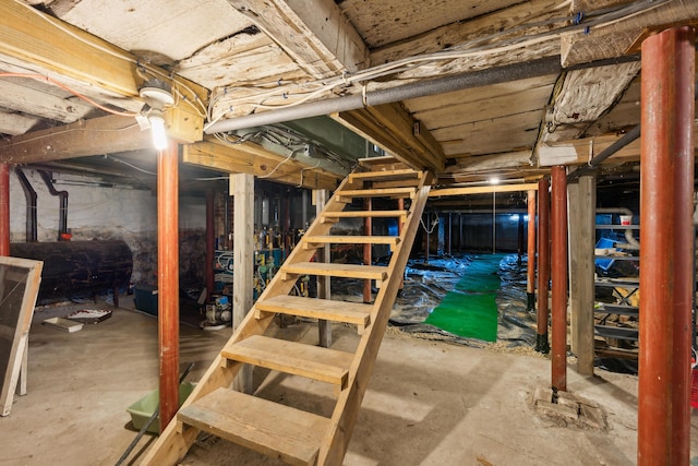 unfinished basement with heating fuel