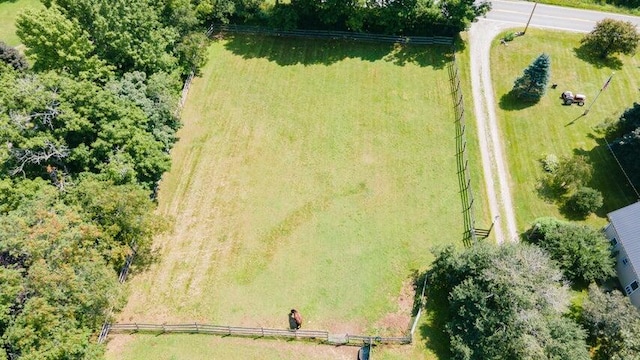 drone / aerial view featuring a rural view