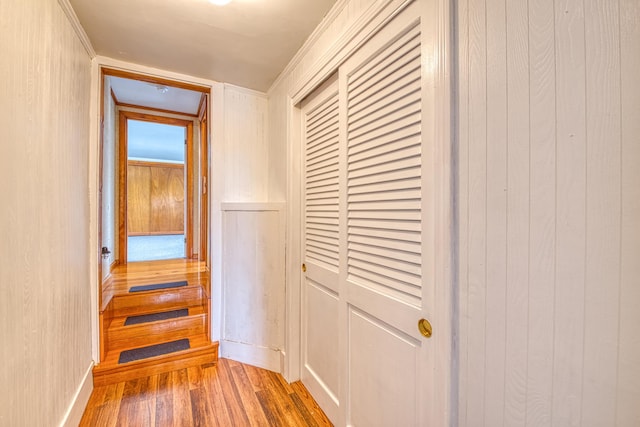 hallway featuring wood finished floors