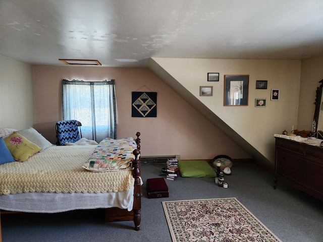 bedroom with a baseboard radiator