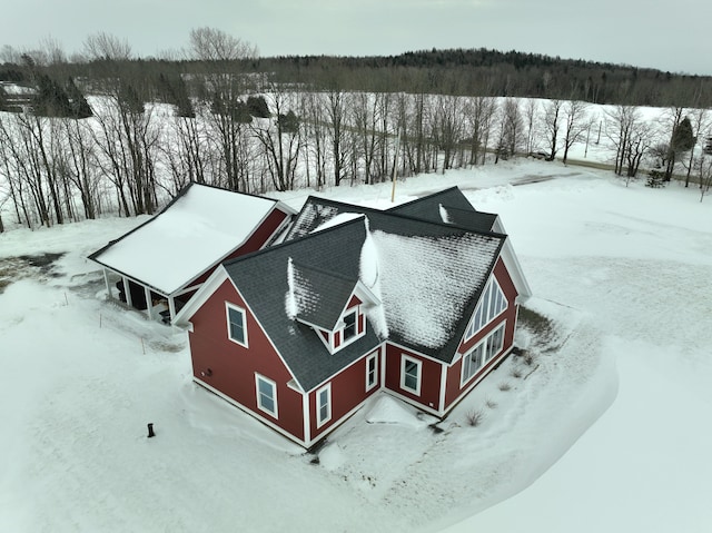 view of snowy aerial view