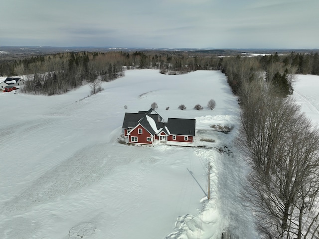 view of snowy aerial view