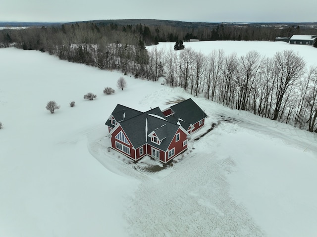 view of snowy aerial view