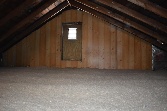 view of unfinished attic