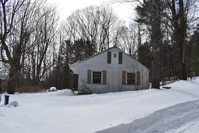 view of snowy exterior