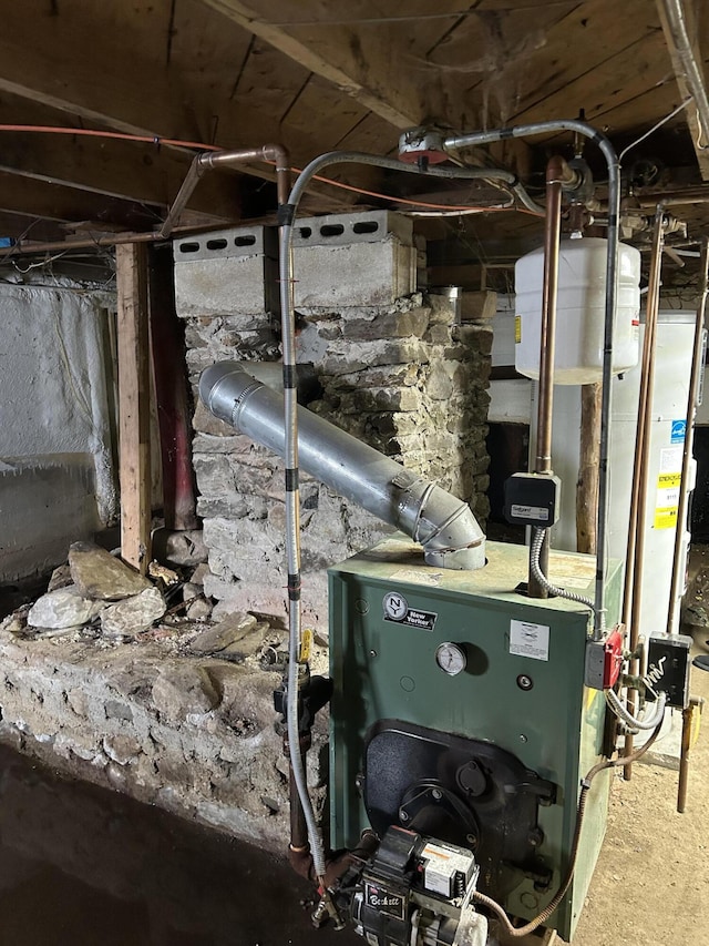 utility room featuring a heating unit