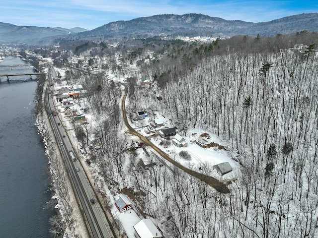 aerial view with a mountain view