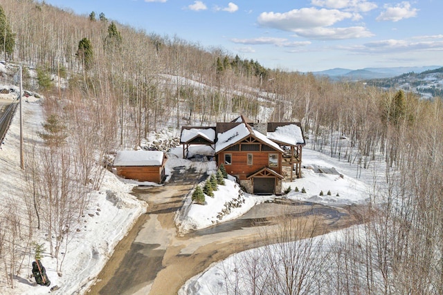 view of snowy aerial view