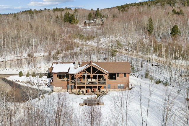 view of snowy aerial view