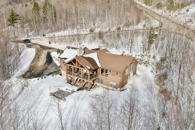 view of snowy aerial view