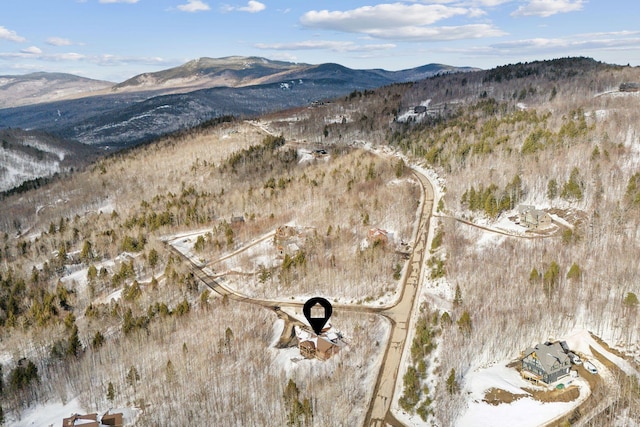 aerial view featuring a mountain view