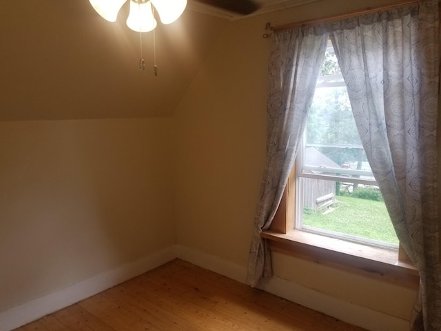 46 Collins St, Caribou, ME 04736 - bonus room with ceiling fan, baseboards, and wood finished floors