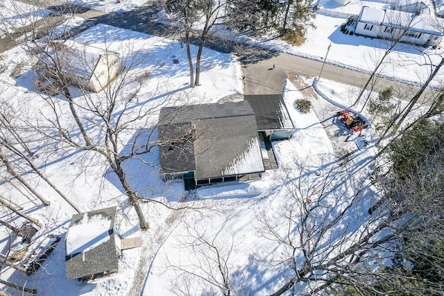 view of snowy aerial view