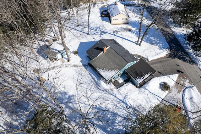 view of snowy aerial view