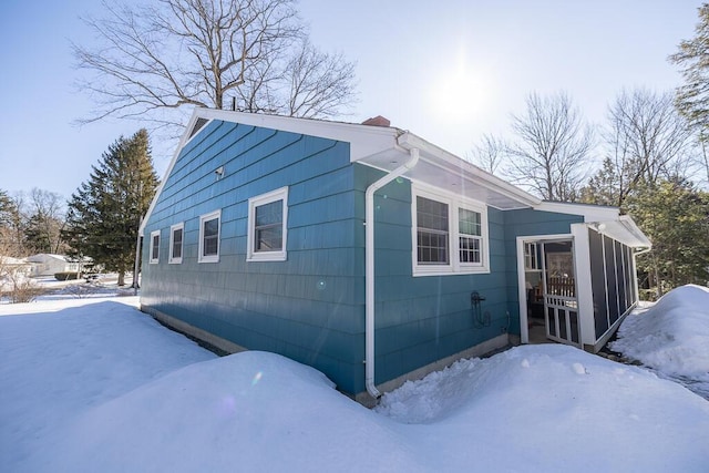 view of snowy exterior