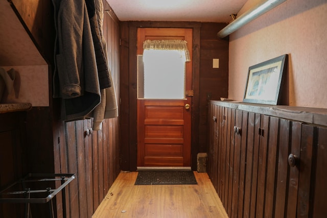 doorway with light wood-style floors