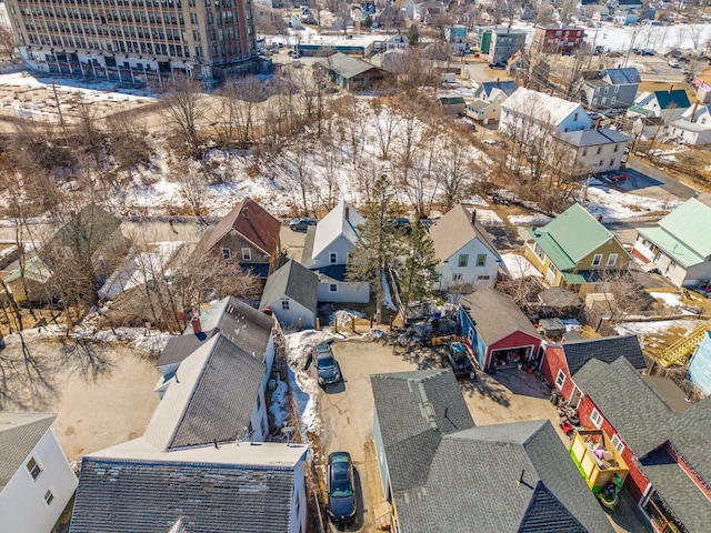 birds eye view of property with a residential view