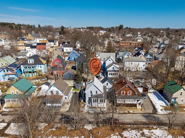 drone / aerial view featuring a residential view