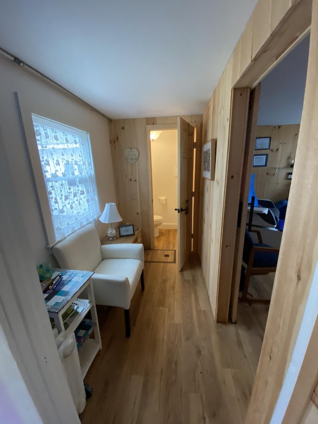 living area with light wood-style flooring