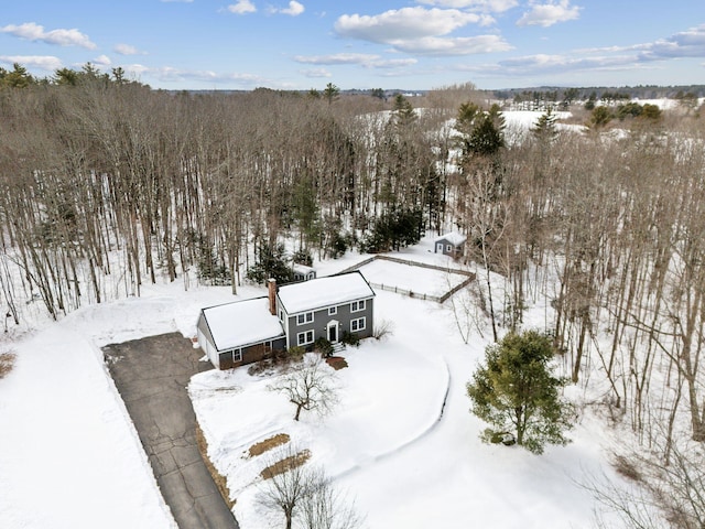 view of snowy aerial view