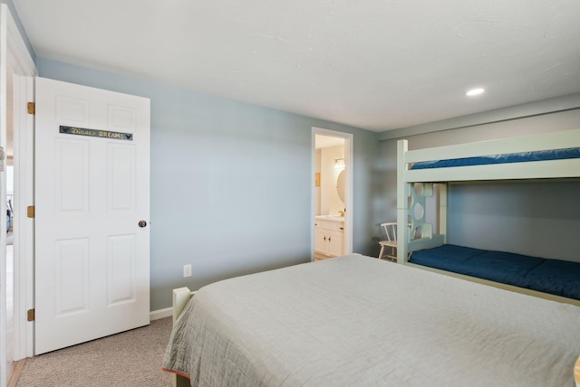 191 E Grand Ave Unit 606, Old Orchard Beach, ME 04064 - bedroom featuring carpet floors, recessed lighting, ensuite bath, and baseboards